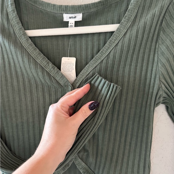 NWT Aerie Cropped Ribbed Cardigan - Picture 6 of 6